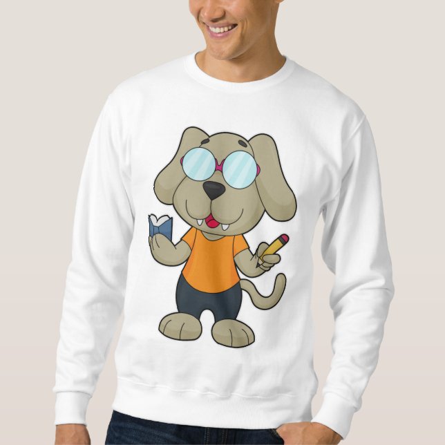 Dog Nerd Book Glasses Sweatshirt (Front)