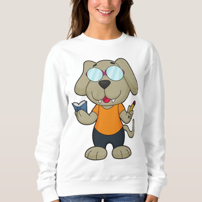 Dog Nerd Book Glasses Sweatshirt (Front)