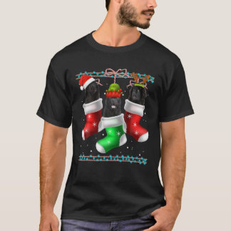 Dog Newfoundland Christmas Socks Funny Xmas Pajama T-Shirt
