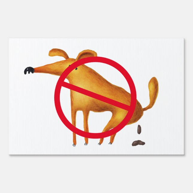 Dog No Poop Pooping Yard Sign (Front)