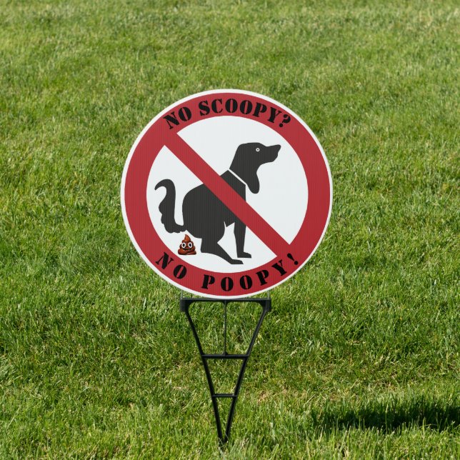 Dog No Poop Yard Sign (Insitu)