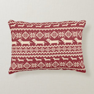 Dog Nordic pattern illustration Accent Pillow