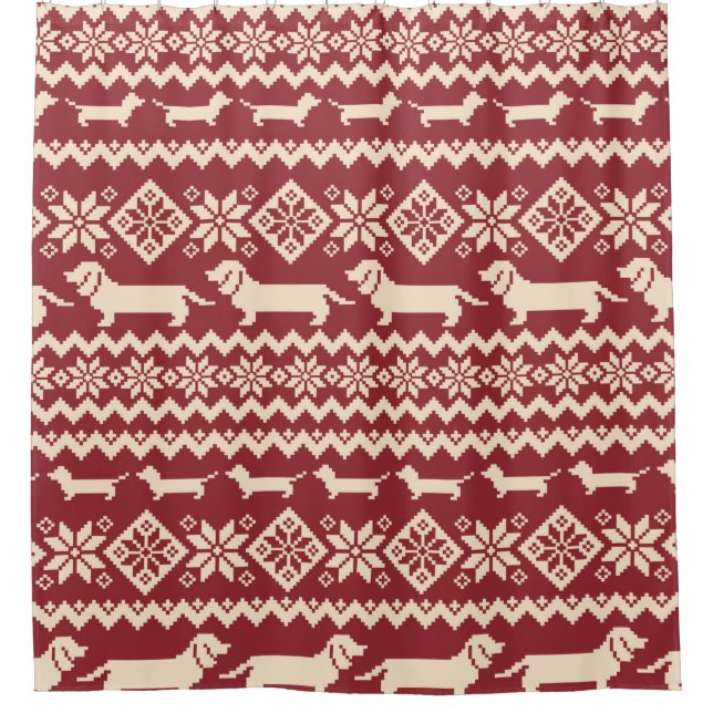 Dog Nordic pattern illustration Shower Curtain (Front)