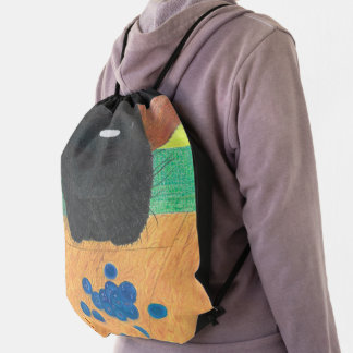 Dog nose and blueberry drawstring bag