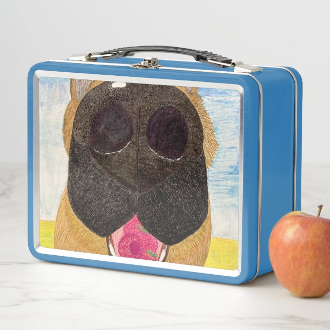 Dog nose and raspberry metal lunch box (In Situ)