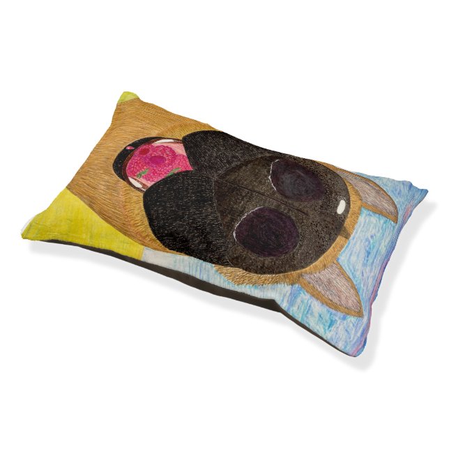 Dog nose and raspberry pet bed (Angled)