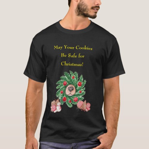 Dog Nose in Wreath Christmas  T_Shirt