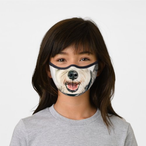 Dog Nose Schnauzer Smile Kids Premium Face Mask