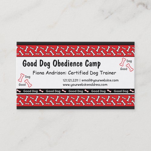 Dog Obedience Classes Dog Trainer Business Cards