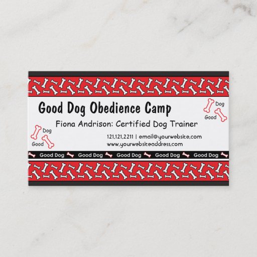 Customizable Dog Obedience Classes Dog Trainer Business Cards