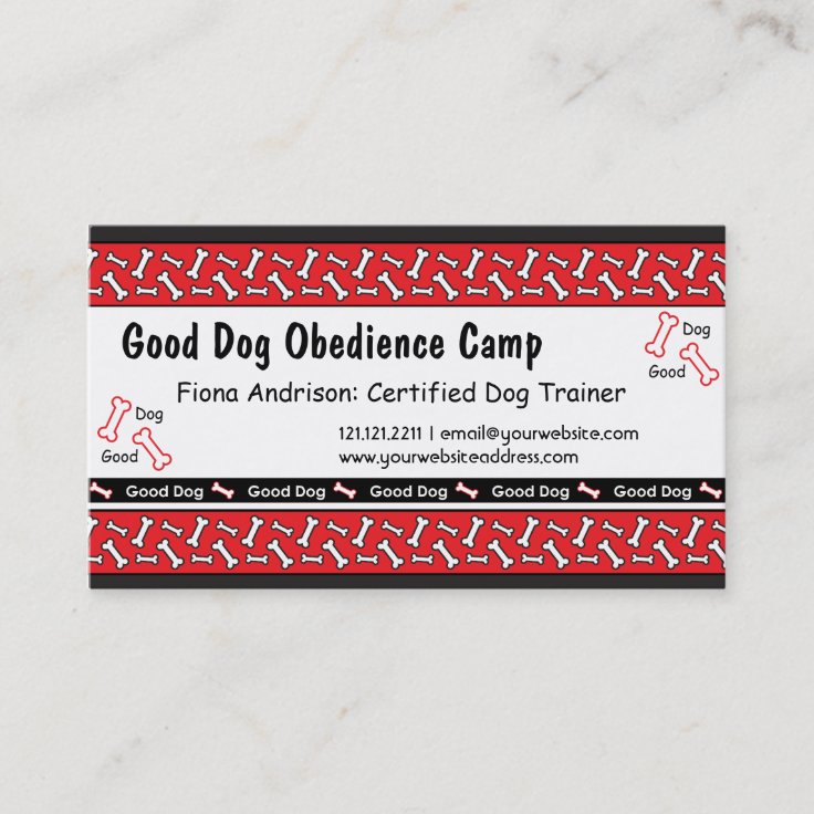 Dog Obedience Classes Dog Trainer Business Cards Zazzle