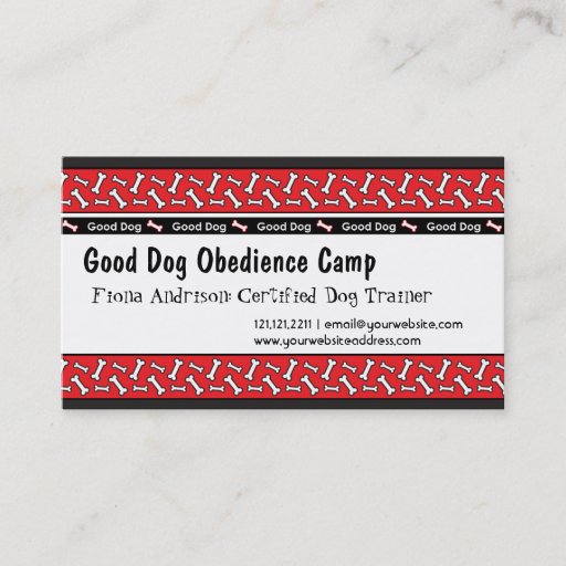 Customizable Dog Obedience Classes Dog Trainer Business Cards