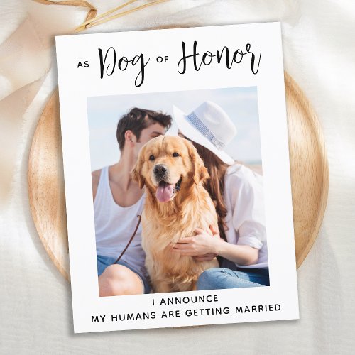 Dog of Honor Dog Wedding Save The Date Announcement Postcard