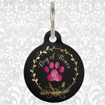 Dog of Honor Fuchsia Paw Print Wedding