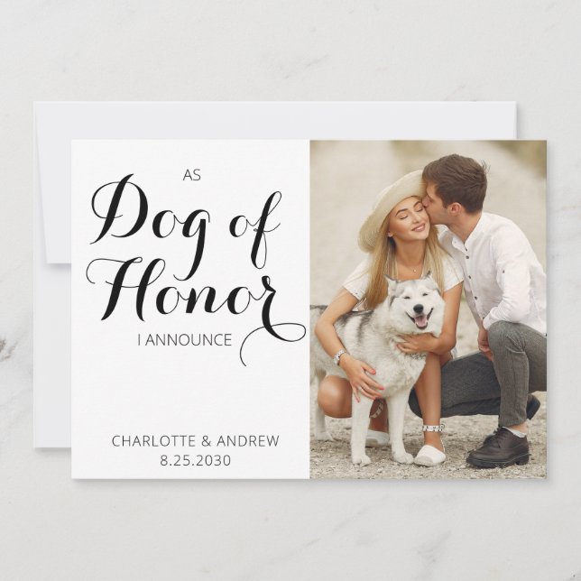 Dog Of Honor Just Married Wedding Announcement (Front)