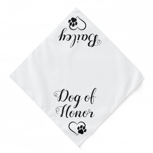 Dog of Honor Personalized Pet Wedding Bandana