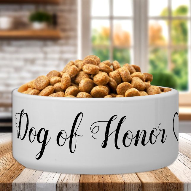 Dog of Honor Personalized Pet Wedding Food Bowl (Creator Uploaded)