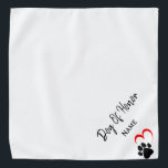 Dog of Honor Personalized Wedding Bandana<br><div class="desc">Celebrate your dog’s special role with this personalized Dog of Honor wedding bandana, customized with their name. Perfect for weddings and formal events, it adds charm and elegance to your pet’s look. A meaningful keepsake for pet lovers including their furry friends in the big day.</div>
