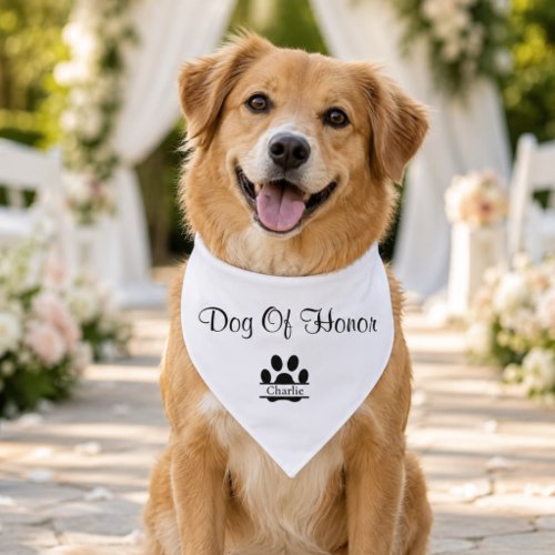 Dog of Honor Personalized Wedding Dog Bandana