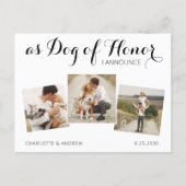 Dog Of Honor Photo Pet Wedding Save The Date Announcement Postcard (Front)