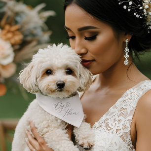 Dog of Honor Script Heart Paw Print Pet Wedding Pet Bandana Collar