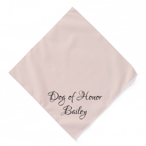 Dog of Honor wedding dog ring bearer blush pink Bandana