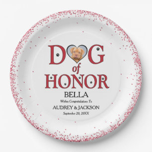 Dog of Honor Wedding Paper Plate with Photo