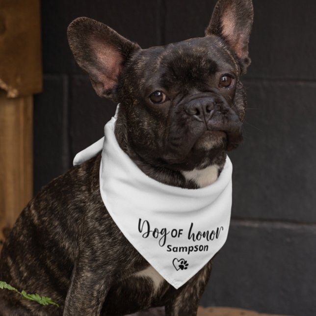 Dog Of Honor Wedding Pet  Personalized name Bandana (Creator Uploaded)