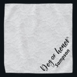 Dog Of Honor Wedding Pet  Personalized White Lace Bandana<br><div class="desc">This design may be personalized by choosing the Edit Design option. You may also transfer onto other items. Contact me at colorflowcreations@gmail.com or use the chat option at the top of the page if you wish to have this design on another product or need assistance. See more of my designs...</div>