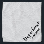Dog Of Honor Wedding Pet  Personalized White Lace  Bandana<br><div class="desc">This design may be personalized by choosing the Edit Design option. You may also transfer onto other items. Contact me at colorflowcreations@gmail.com or use the chat option at the top of the page if you wish to have this design on another product or need assistance. See more of my designs...</div>
