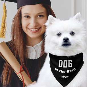 Dog of the Grad Custom Graduation Black Pet Bandana Collar