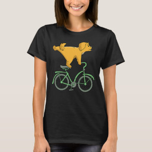 Dog On A Bike Golden Retriever Cycling T-Shirt