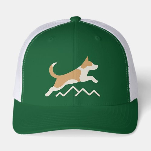 dog on a hiking adventure hat