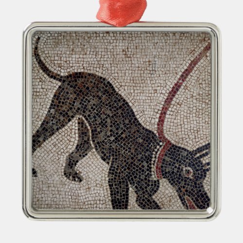 Dog on a leash from Pompeii Metal Ornament