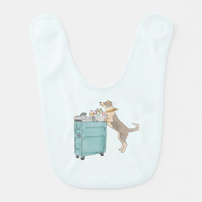 dog on a plane  baby bib (Front)