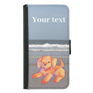 Dog on Beach Samsung Galaxy S5 Wallet Case