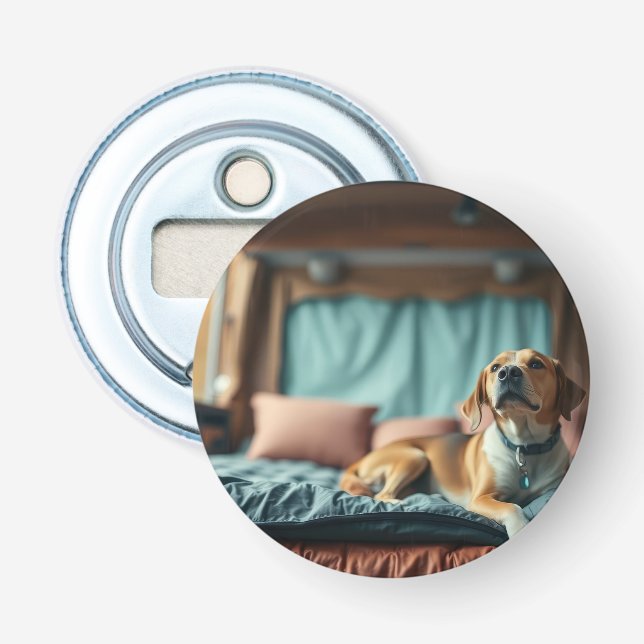 Dog on Bed Bottle Opener (Front)