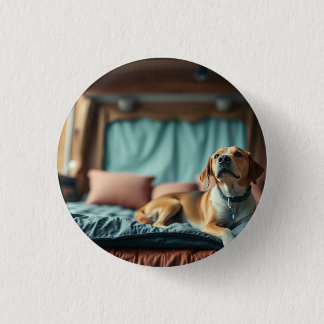 Dog on Bed Button (Front)