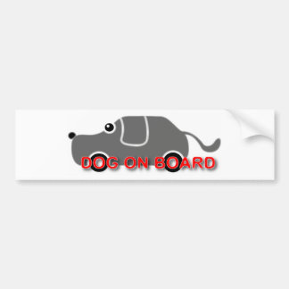 DOG ON BOARD 1 BUMPER STICKER