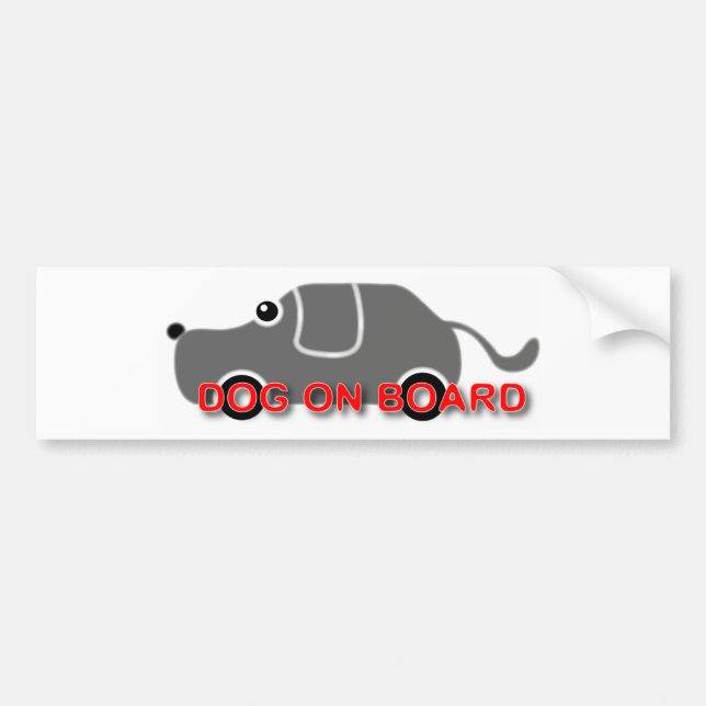 DOG ON BOARD 1 BUMPER STICKER (Front)