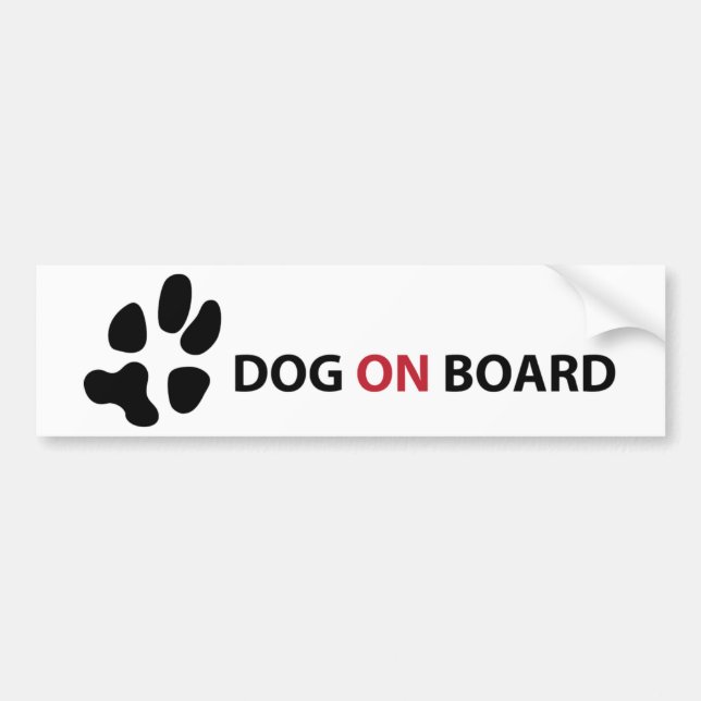 DOG ON BOARD BUMPER STICKER (Front)