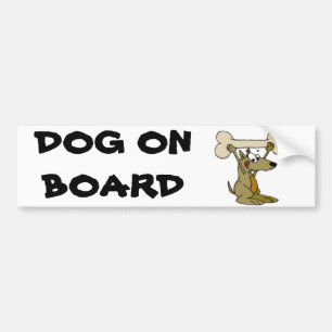 DOG ON BOARD BUMPER STICKER