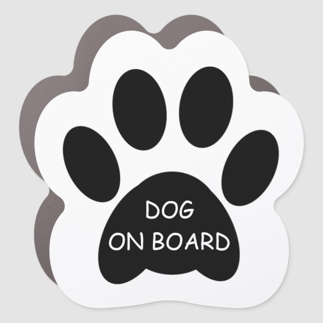 Dog On Board Paw Print Magnet (Front)