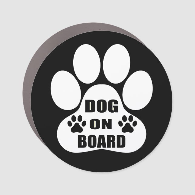 Dog on board vector vinyl car Sticker-Car Magnets (Front)