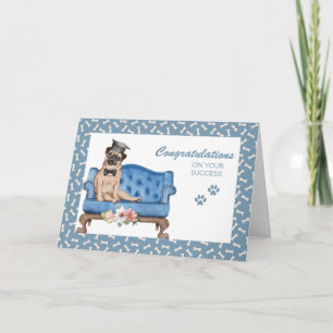 Dog on Couch Graduation Card
