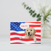 dog on flag for business thank you postcard | Zazzle