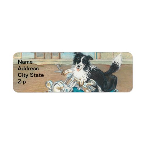 Dog on Motorcycle Return Address Labels