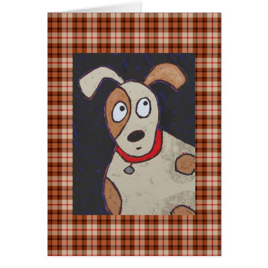 Dog on plaid card (Front)
