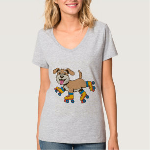 Dog On Roller Skates Hang On I See A Dog T-Shirt