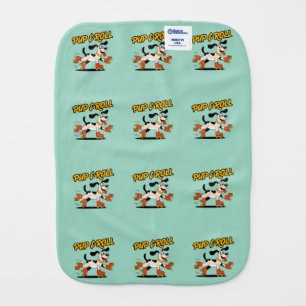 Dog On Roller Skates Pup & Roll Baby Burp Cloth